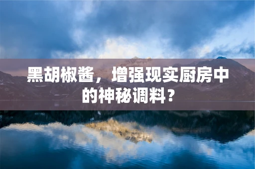 黑胡椒酱，增强现实厨房中的神秘调料？