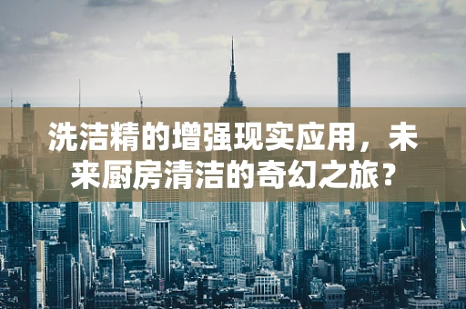 洗洁精的增强现实应用，未来厨房清洁的奇幻之旅？